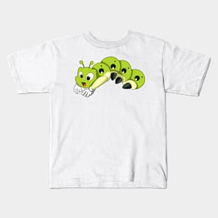 Caterpillar at Yoga Stretching exercises Kids T-Shirt